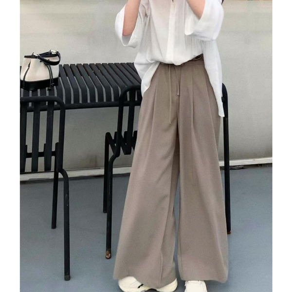 【現貨】正韓 FunnyPowder 綁繩花瓣西裝寬褲