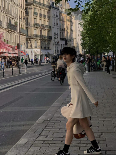 【現貨】正韓連線 韓國製 燈芯絨坑條連帽修身洋裝