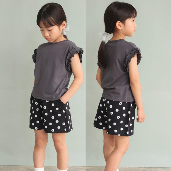 【現貨】日本 Branshes 口袋皺摺女孩短褲 120-140cm