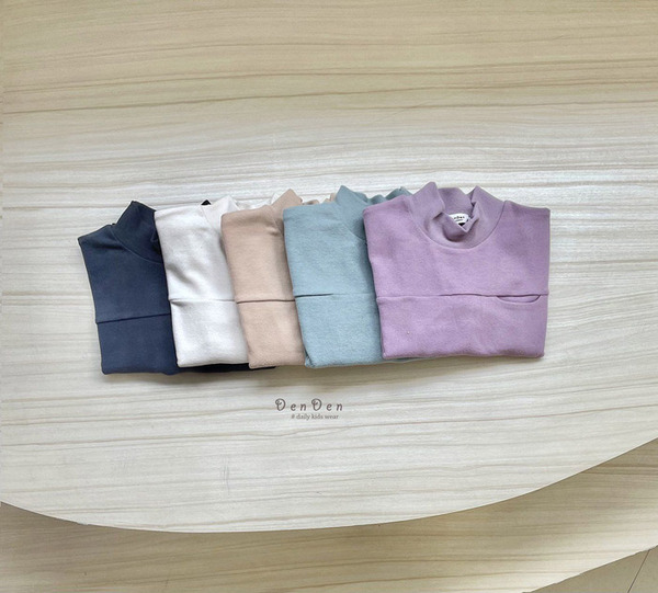 【現貨80-140】韓國 Den den 微高領磨毛長袖上衣