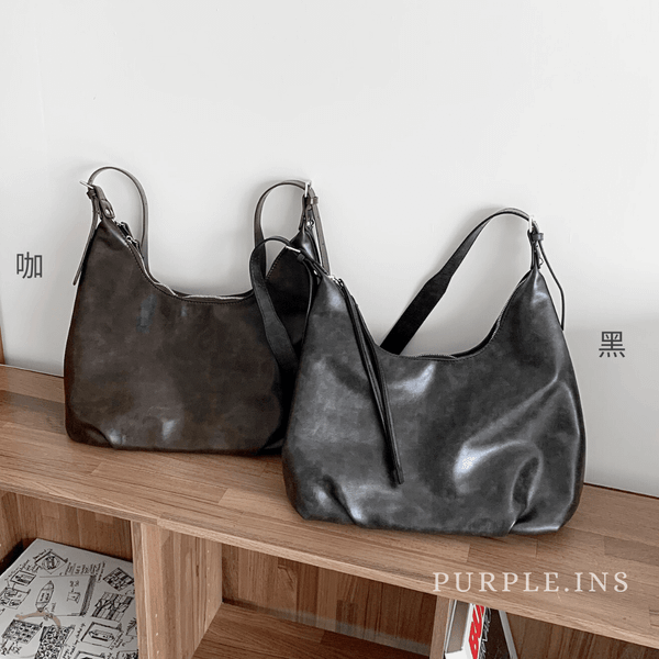 PURPLE- 美拉德紮染皮包包*2色