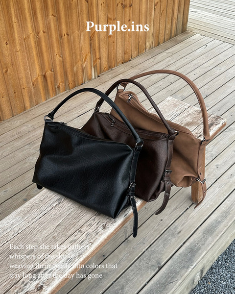 PURPLE-復古軟皮小托特包*3色