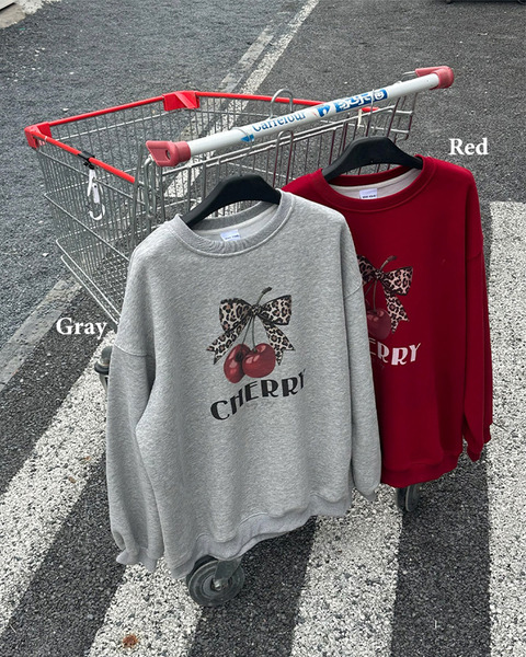 PURPLE-豹紋Cherry大學TEE*2色(現貨)