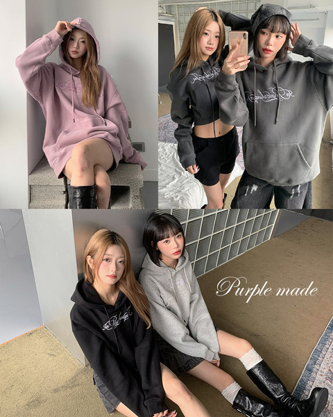 𝗣𝘂𝗿𝗽𝗹𝗲 𝗠𝗮𝗱𝗲自訂款Hoodie連帽衛衣(長&短)(現貨)