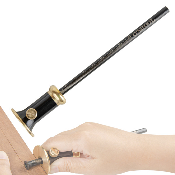 Wheel Marking Gauge with Dual Metric/Imperial Scale, Bearing-Mounted Rolling Cutter