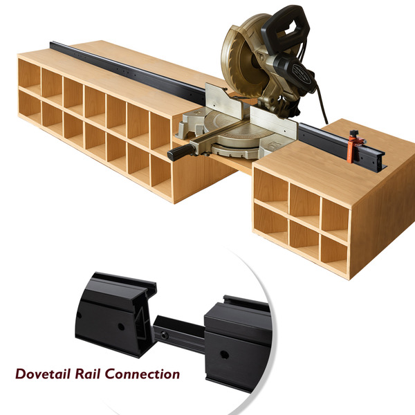 68" Miter Saw Fence System with Adjustable Flip Stop & Dual-Direction Measure