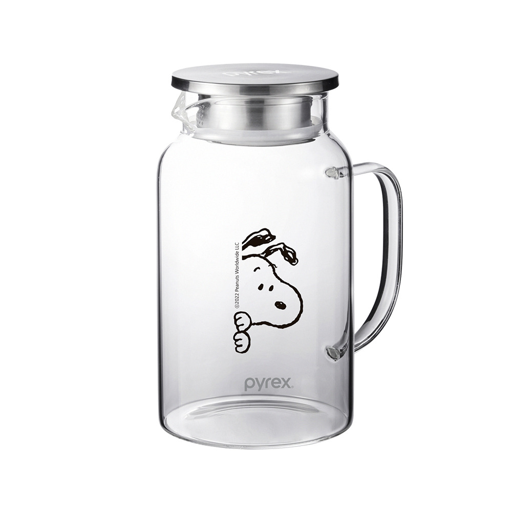 美國康寧PYREX】SNOOPY 復刻黑白耐熱玻璃壺1450ML Corelle Brands 康寧餐具