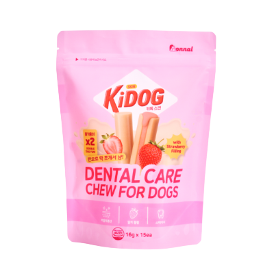 韓國 KIDOG｜潔牙夾心軟點心-草莓牛奶
