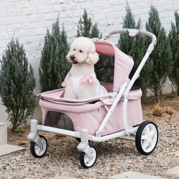 韓國POMPOLARR低重心秒收寵物推車-Deluxe加大款-豪華藍/玫瑰粉/黑