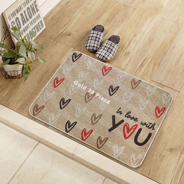 纖麻40x60踏墊-愛心
