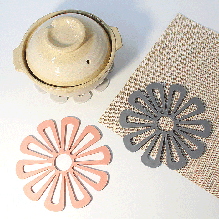 一鳥花型橡膠鍋墊三件組