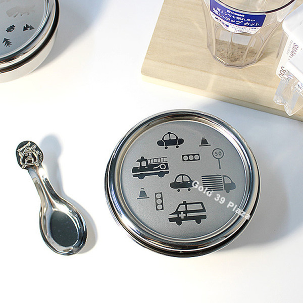 KOM不鏽鋼兒童隔熱碗-汽車(附匙)
