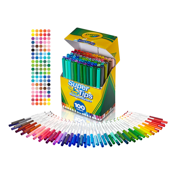 Crayola 可水洗細桿錐頭彩色筆100色