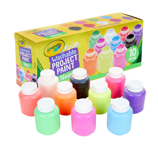 Crayola 可水洗兒童顏料2盎司10色 亮霓虹