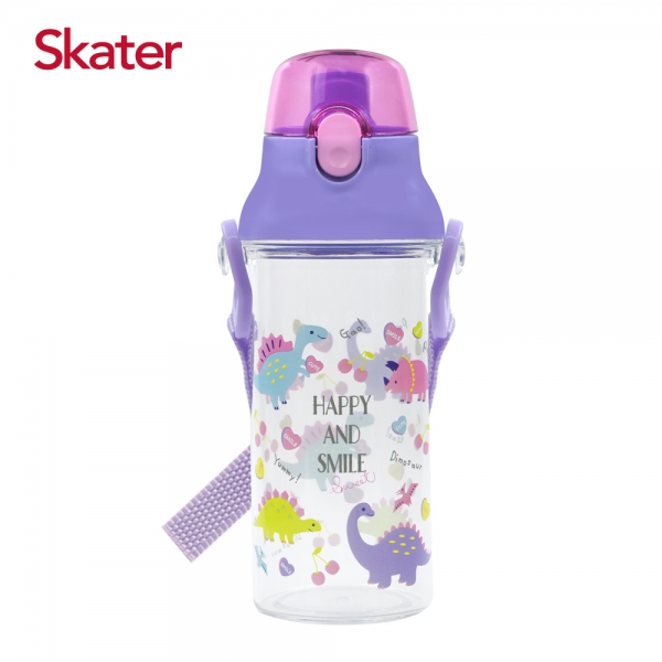 Skater 直飲透明水壺 (480ml) 粉恐龍