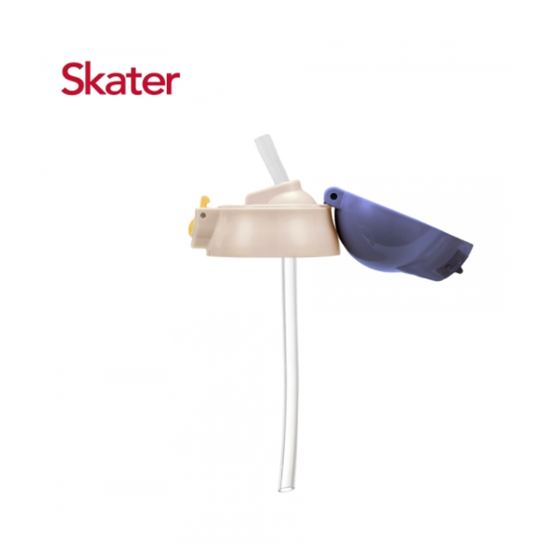 Skater 吸管型不鏽鋼兩用杯350ml(藍白)上蓋組含吸管