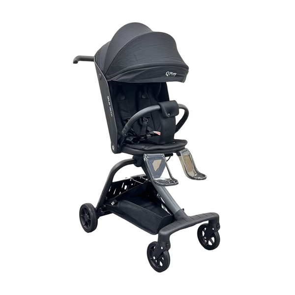 Qplay Qbook雙向兒童推車 黑銀
