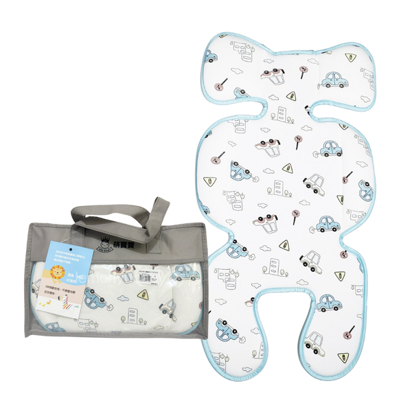 MB BABY萌寶寶 4D涼感竹纖維透氣推車墊 藍