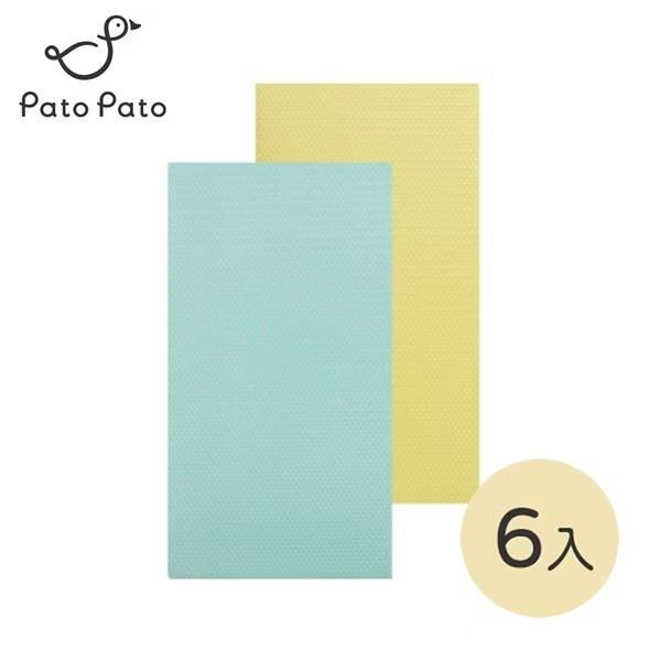 Pato Pato 一般款防撞壁貼 厚度2cm (6入組) -黃淺綠-台灣製