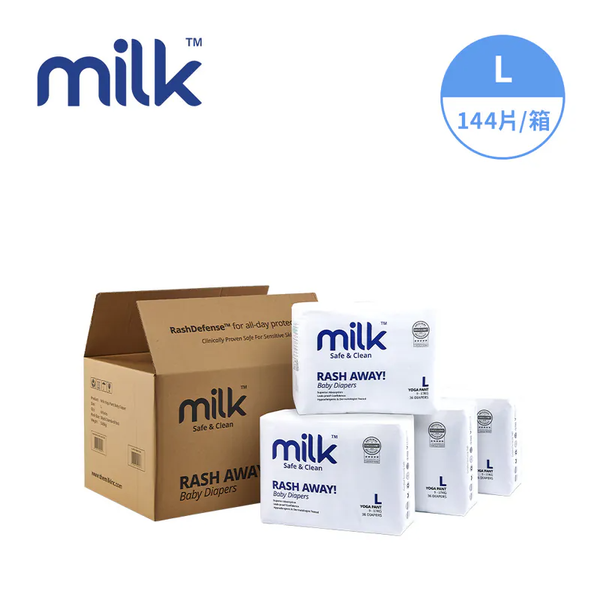 Milk 鎖水芯牛奶尿布 褲型 L 36片x4包 箱購 廠商直送