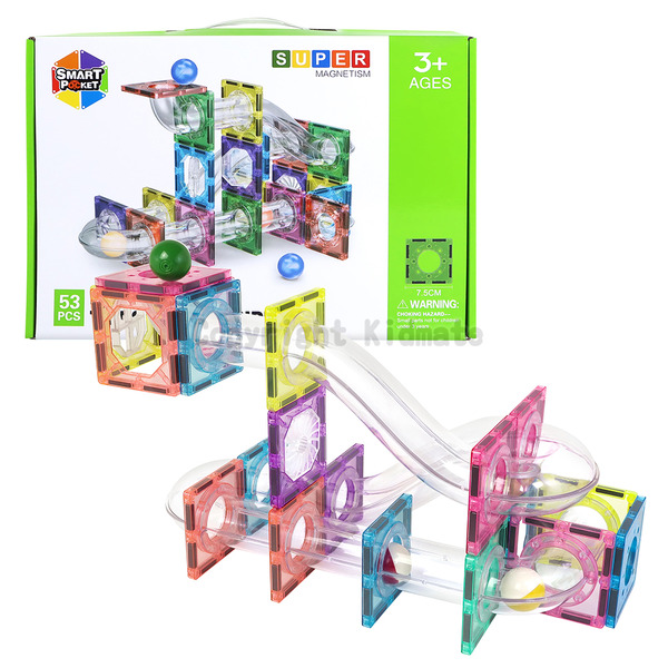 KIDMATE 亮面滾球管道磁力片53pcs 1盒