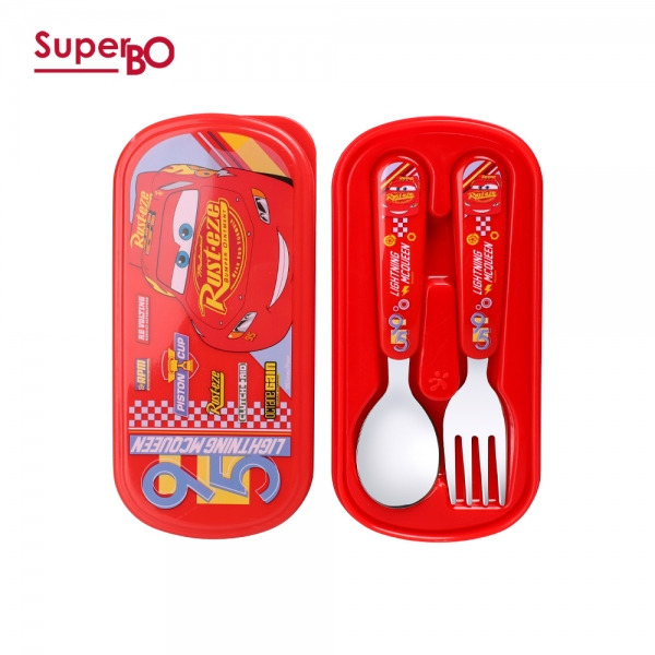 SuperBO 幼兒不鏽鋼匙叉組(附盒) 閃電麥坤