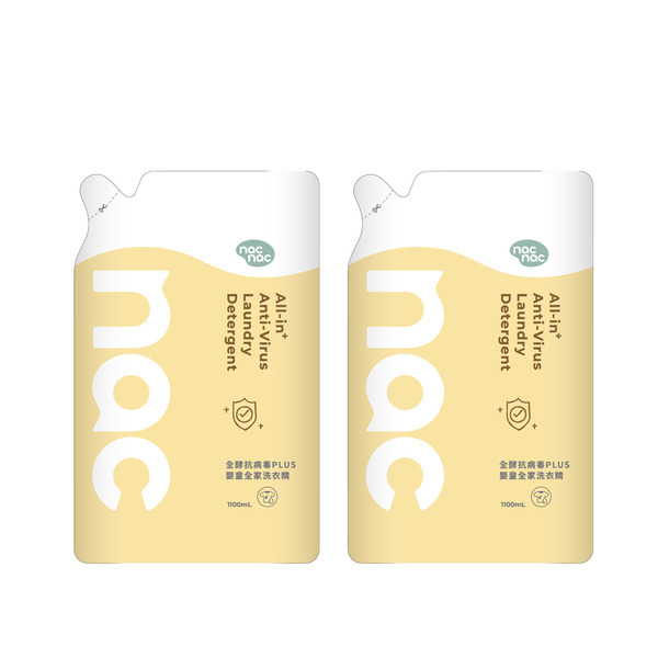 nac nac 全酵抗病毒PLUS嬰童全家洗衣精補充包 1100ml 2入組
