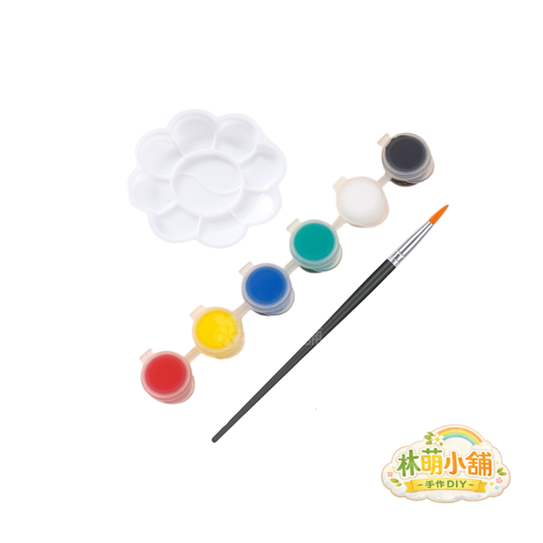 林萌小舖手作DIY材料包 壓克力顏料6原色組＋調色盤＋筆刷