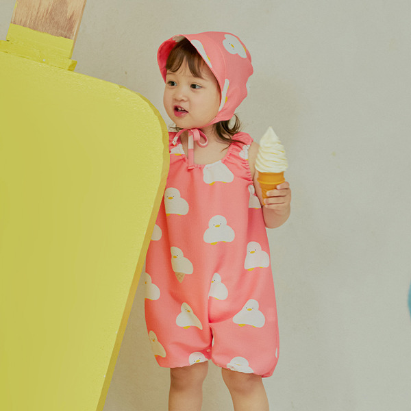 Little Tini｜融化的小鴨連身服-粉色