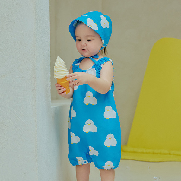 Little Tini｜融化的小鴨連身服-藍色