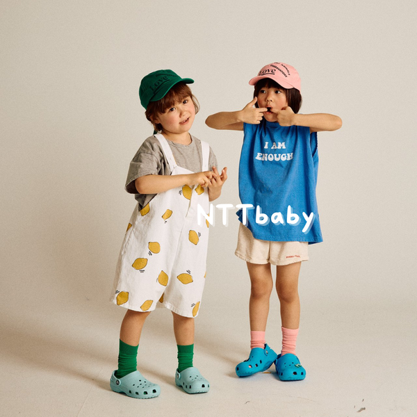 水果家｜檸檬雪酪白吊帶褲