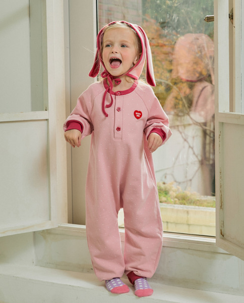 Rototobebe｜粉紅垂耳兔連身套裝