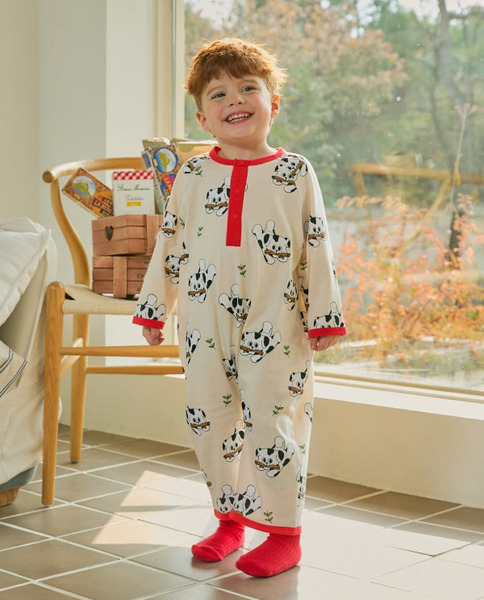 Rototobebe｜下面有拉鍊之快樂小狗連身服