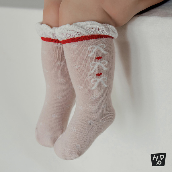 Happy Prince｜正中紅心蝴蝶結長襪