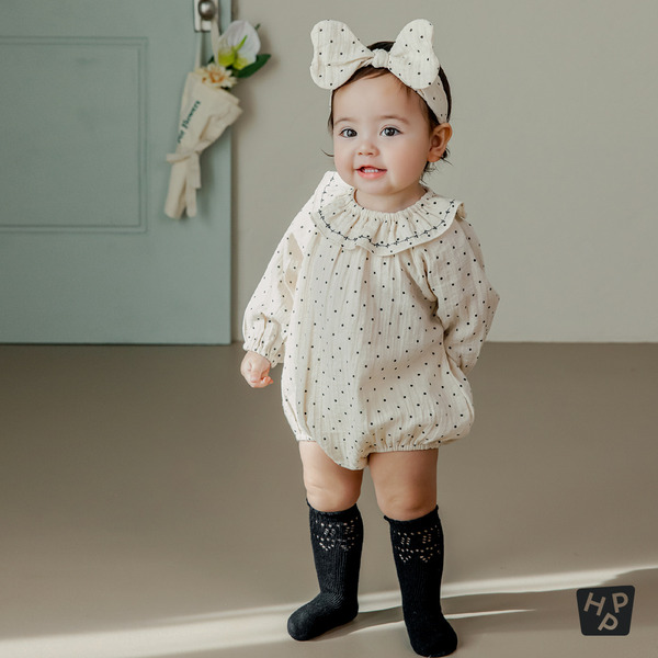 Happy Prince｜黑點波波包屁衣