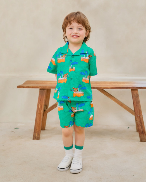 Rototobebe｜動物水手泡泡紗短褲(3色)