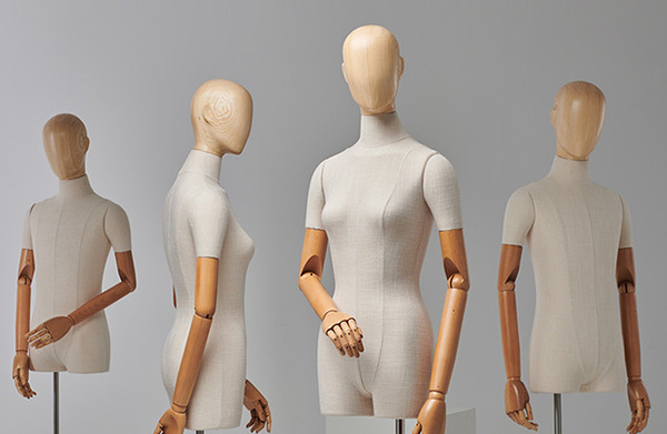 進口木紋頭半身有手麻布身人台(預購商品)