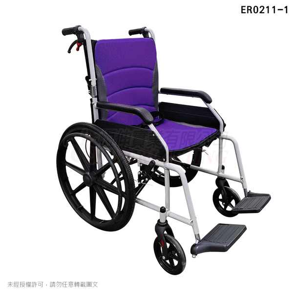 恆伸 鋁合金輕量化中輪雙層折背輪椅-高背升級款 補助B款 ER0211-1