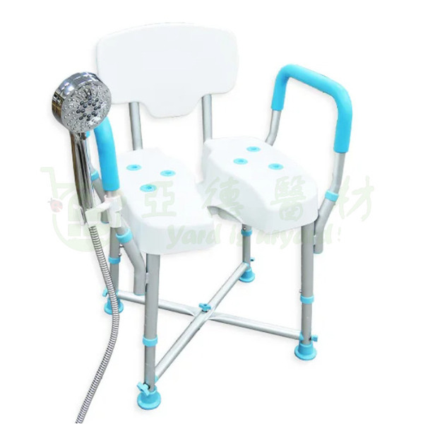 【美而 MedGear】靠背洗臀洗澡椅(含發泡扶手)- 清新藍 歡迎來電詢問 有優惠