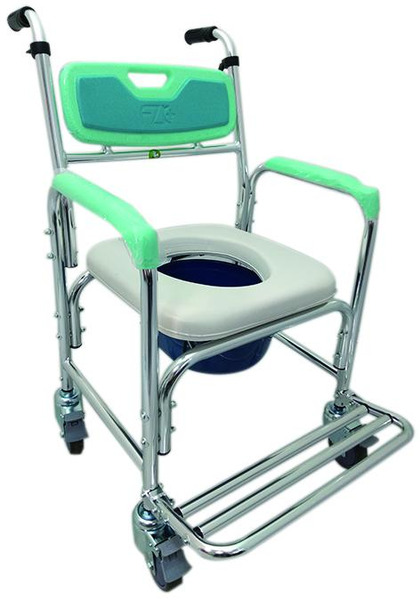 富士康 FZK-4301 有輪便椅 不可收合 硬背 橢圓水桶