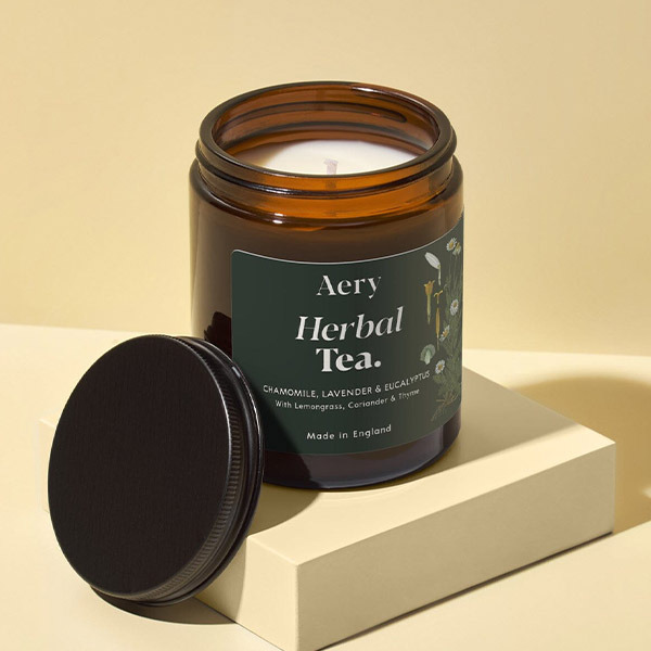 英國芳療香氛 Aery Living 棕罐香氛蠟燭 Herbal Tea 綠色草本茶