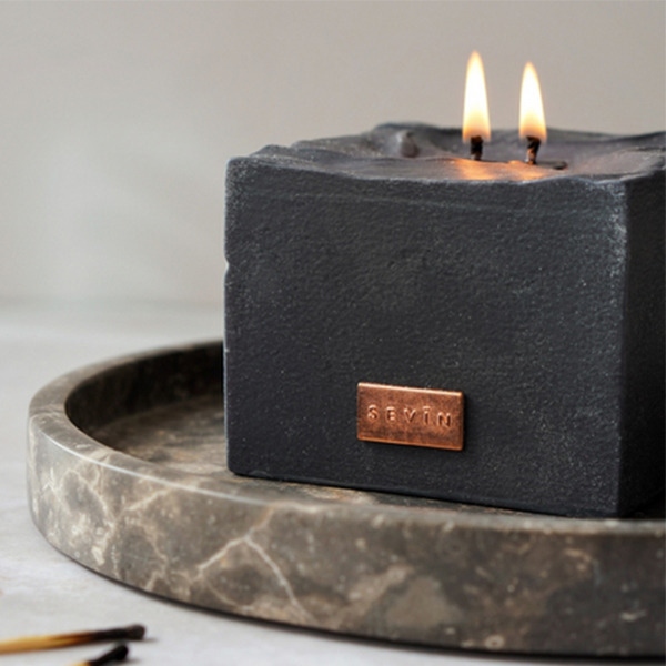 SEVIN LONDON 手工香氛蠟燭│大理石黑│烏木佛手柑 (單蕊 / 雙蕊)