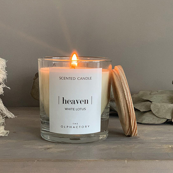 西班牙 AMBIENTAIR│ 靜謐白荷│極簡嗅覺 木蓋香氛蠟燭 heaven