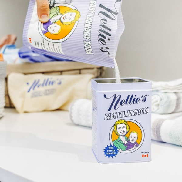 加拿大 Nellie's  天然無毒復古鐵盒洗衣粉│小孩 1kg