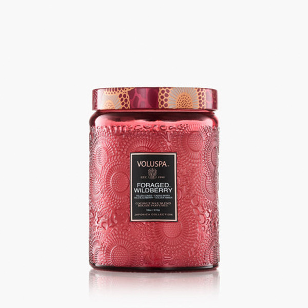 VOLUSPA 香氛蠟燭│葚野莓│浮雕玻璃款 18oz