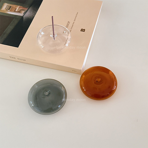monday moon 玻璃線香座│甜甜圈款