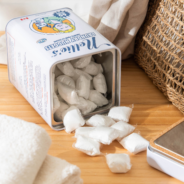 加拿大 Nellie's  天然無毒復古鐵盒洗衣粉膠囊 60入