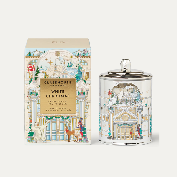 澳洲 GLASSHOUSE 節慶香氛蠟燭│白色聖誕  (380G)  white Christmas
