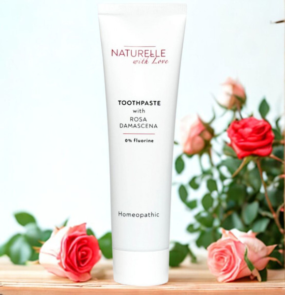 木醣醇玫瑰淨白牙膏｜TOOTHPASTE WITH ROSE DAMASCENA｜NATURELLE with Love