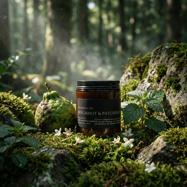 大地之息｜柑苔調白茉莉與深邃廣藿｜BERGAMOT & PATCHOULI SOY CANDLE｜GLIM GLAM